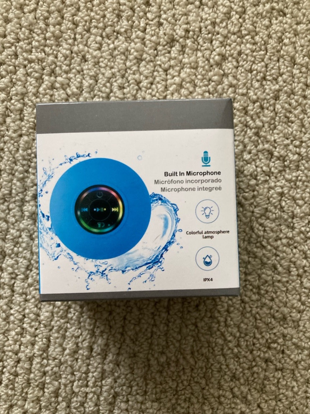 NEW Waterproof Wireless Bluetooth Speaker for Shower with Lamp & Microphone NIB